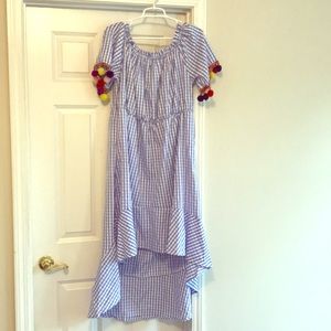 Gingham Pom maxi